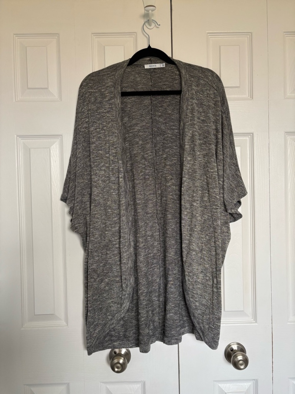 Ricki's Heathered Gray Open-Front Cardigan